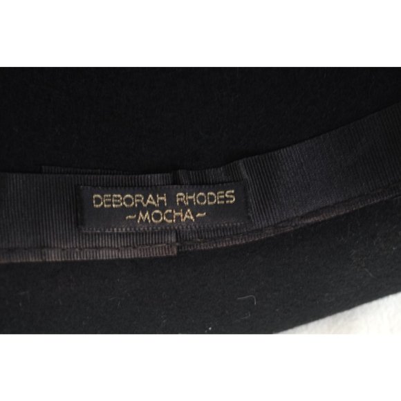 VTG Deborah Rhodes Mocha Feathered Sunday Hat | Black - Picture 7 of 7